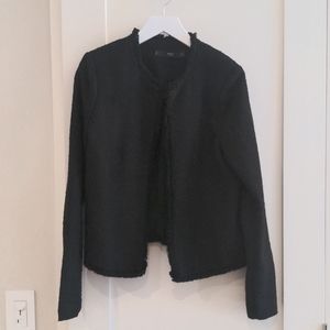 Mango black tweed blazer